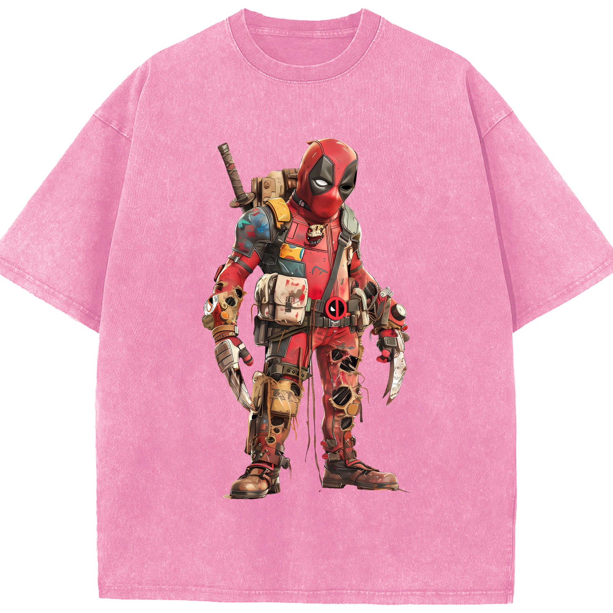 （画像用） Deadpool デッドプール 綿100% ヴィンテージ風 半袖Tシャツ（フロントプリント）